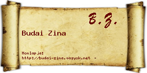 Budai Zina névjegykártya
